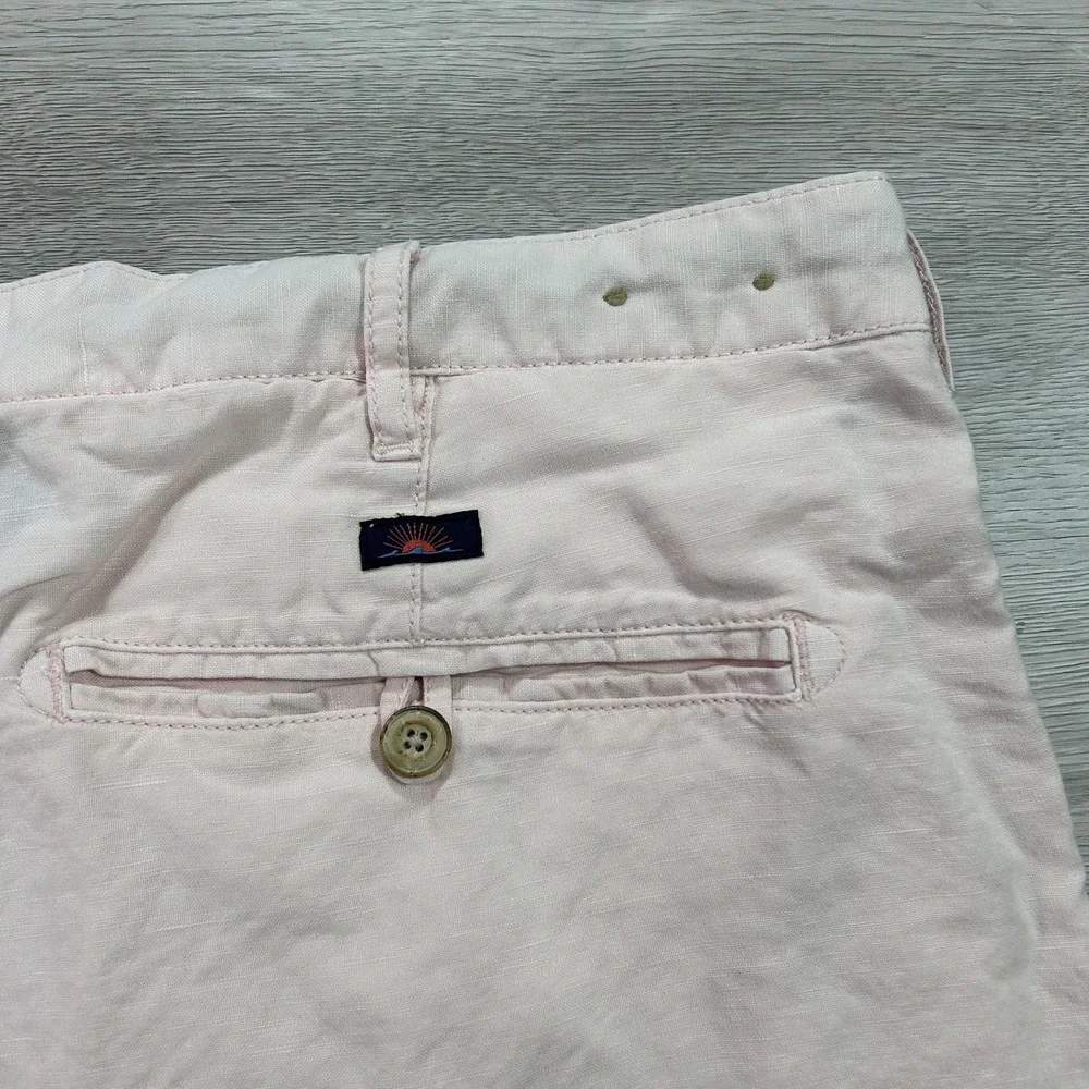 Faherty Brand Shorts Mens 40 Pink‎ Linen Cotton Chino Flat Front Golf Casual